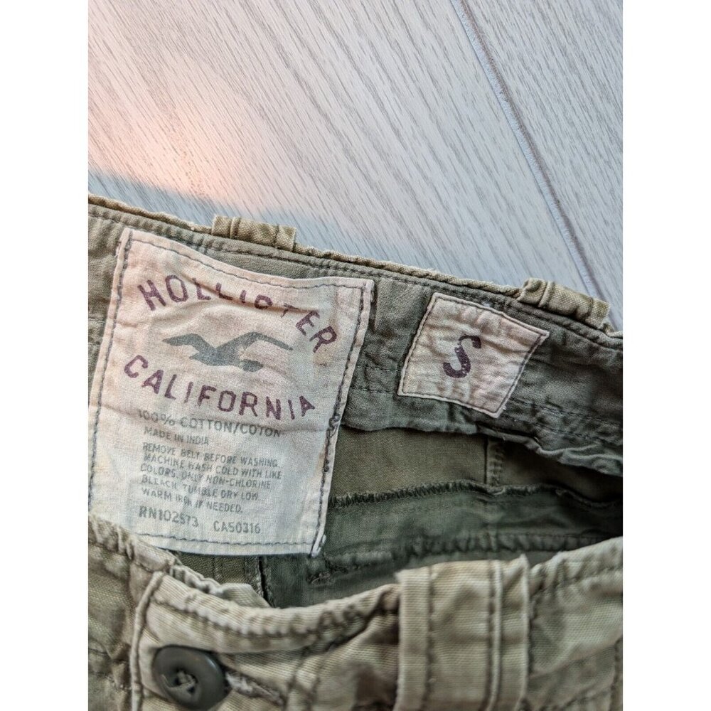 Hollister HOC-22 VTG Rare Y2K Cargo Military style Baggy Pants Green Sz S 32x30 - Picture 10 of 10